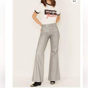 Wrangler x Fender silver metallic flare jeans